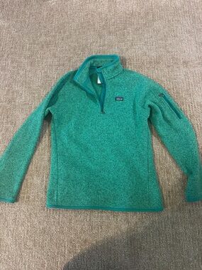 Patagonia Women's Teal Green Quarter-Zip Fleece Pullover
